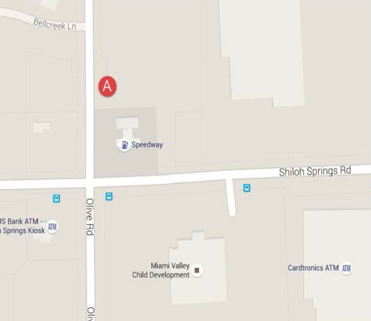 Google Map image showing the lcoation of 2939 Shiloh Springs Rd.